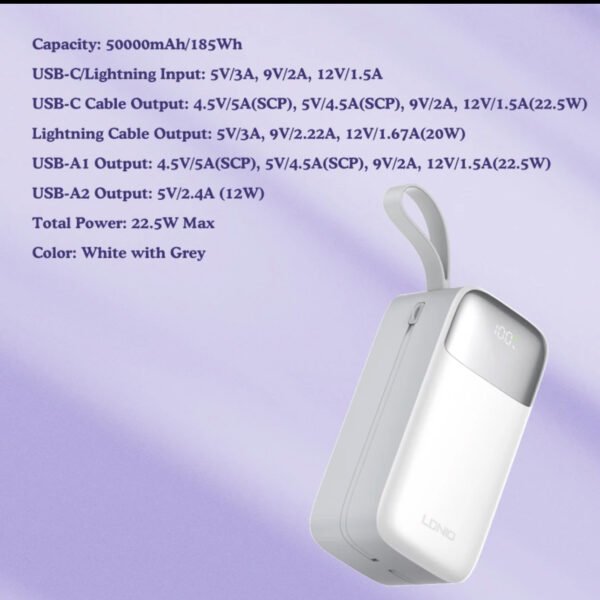LDNIO PQ50 50000mAh Power Bank - Image 4